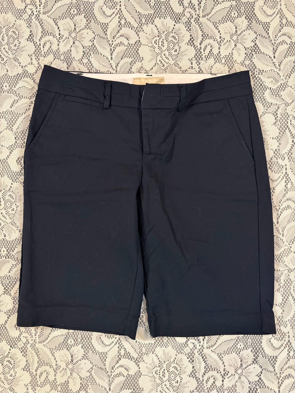 Banana Republic Striped Seersucker Bermuda Shorts & Navy Bermuda Shorts - Picture 2 of 16